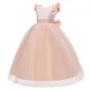 Mädchen Kleider Vintage Blume Prinzessin Kleid für Hochzeiten Sommer Kinder Kostüm formale Schleife lange Ballkleid Abendgesellschaft Kinderkleidung