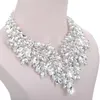 Wedding Jewelry Sets Luxurious Dubai Style Wedding Jewelry Sets Crystal Statement Bridal Silver Color Prom Necklace Earring Christmas Gift 230506