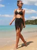 Women's Swimwear Summer Ladies Sarong Beach Wrap Dress Sunscreen Shl Chiffon Cover Up Skirt Sheer Bikini 50cm*180cm Y23