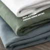 Erkek Tişörtler Kalitesi 7.4oz 210gsm Drop-Opder T-Shirt Erkekler için Büyük Boy Kısa Kollu Yaz Pamuk Üstleri Düz Renk Sıradan Erkek Tişörtler 230508