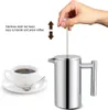 Coffee Pots French Press Stainless Steel Coffee Maker Double-Walled Coffee Pot with Filter for Home Office Coffee House 350 ML Accessories P230508