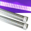 UVA Lights T8 Entegre Tüp UVA siyah ışık lambaları 1ft 2ft 3ft 4ft 5ft 6ft 8ft aydınlatma Ultra Violet LED Sel Işığı Dans Partisi Blacklight Vücut Crestech