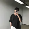 Heren t shirts zomer mannen Korean mode v nek korte mouw shirt vaste kleur losse paren all-match zakelijke casual kleding harajuku