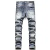 Jeans mens designer jeans for mens pants man white black rock revival jeans biker Pants man pant Broken hole embroidery Hip Hop Denim Pants letter jeans pantalones