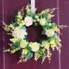 装飾的な花耐久性のある春の飾り感謝祭のための花の花輪イージーハンギングリーフサマーパーティー装飾a0ke