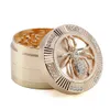 Smoking Pipes 63MM diameter four layer zinc alloy dial with drill insect smoke grinder