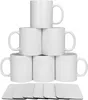 Witte sublimatie lege koffiemokken 11oz thee chocolade keramische cups- diy sublimatie lege platen producten fy4481