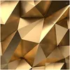 Bakgrundsbilder Bakgrundsbilder Modern Creative Mural Wallpaper 3D Stereo Golden Geometry Art Wall Cloth Living Room TV Soffa Bakgrund Heminredning Papel