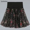 Signe Summer Women Shorts High Waist A-line Stampato floreale Sweet Girls Dance Mini Light Short P230508