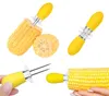 Kitchen Tools Corn On The Cob Holders BBQ Corn-Holders Safe Stainless Steel Meat Fruit Forks 2pcs/set SN4148