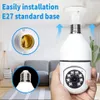 2.0MP E27 Socket Light Bulb Camera Smart Home WiFi IP Camera with 360° Motion Detector Remote Voice Intercom Full HD Color Night Vision