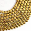 Cuentas 6 estilo Natural hematita nomagnética piedra círculo tubo corazón Ábaco estrella oro-color suelto Diy accesorios de joyería 15 pulgadas B196