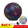 ボールズPUキッズリフレクティブサッカーボール大人の子供標準の発光競争初心者トレーニング練習機器230508