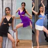 Stage use vestido sexy de dança latina para mulheres sem costas fêmeas adultas chacha samba tango performance dqs8078