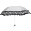 Paraplu's draagbaar 3 vouwen vintage kanten parasol windbestendige regendichte lolita prinses vrouwelijke paraplu regen vrouw zon sun uv bescherming 230508