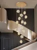 Hangende lampen rond cake kristal kroonluchter villa diy gevormde trap licht led el lobby familie plafond slaapkamer armatuur
