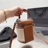 Mini Bag Strawtas Emmer Bags Designers Barrel Tassen Cirkelvormige Tas Tassen Crossbody Schoudertassen Women Handtassen Ronde Turn Mode Leer Klassieke letter Hardware