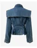 Kvinnors jackor koreanska chic vintage design midja stängde kort denim jacka kvinnor port stil kontor lady wear jean coat marin ledare kvinna jacka 230508