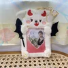 Korthållare Cartoon Plush Pocard Holder Kpop Idol Po Sleeve Case ID -täckning med nyckelring Bag skyddande hängdekorationer Stationery