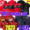 S-5XL 2023 2024 Formula 1 Yeni yarış kıyafeti F1 KIRMIZI Siyah tişört kırmızı kısa kollu POLO takımı üniforma yaka çabuk kuruyan üst