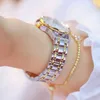 Relojes para mujer Reloj de diamantes Marca de lujo Elegante para mujer Reloj de pulsera de oro rosa para relogio feminino 230506