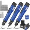 Skruvmejslar Handskit Mini Electric Screwdriver Kit DC 12V trådlös laddningsbar skruvmejselbit med 12st batchhuvuden Set Drill 230508