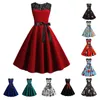 Robes décontractées rouge dentelle Patchwork été femmes 2023 Robe balançoire rétro Vintage pin-up Robe de soirée bureau dames travail Dot Vestidos