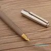 Penna stilografica di lusso in plastica color cacao dorato Classico preferito Cancelleria Materiale scolastico per ufficio Penne a inchiostro