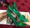 202 Sandales à talons hauts pour femmes en cuir véritable avec sandales à talons sculptés avec lettre D