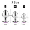 Jouets anaux Bijoux en cristal de gemme Plug anal rond Sex Toy Métal En acier inoxydable Butt Petite queue Couples gays et lesbiens Gode lisse Plug anal 230508