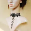 Chaînes gothique Lolita Punk mode personnalité Style tout-en-un Halloween boule cou ornement rétro dentelle collier ras du cou femme