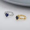 Clusterringen Luxe blauw stenen hart voor vrouwen Sliver kleuren paar wiet ring schattige vinger sieraden cadeau vriendin