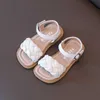 Sandali taglia 21-36 baby bambino sandali sandali alla moda per bambini scarpe da spiaggia per le ragazze aperte cinghie alla caviglia sandali a maglia