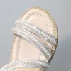 Sandals Girls Sandals Rhinestone Pearl Sandal Summer Shoes Kids Designer Shoes Childrens Sandals Open Toe Soft Shoes Luxury