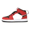 Jumpman 1S Kids Shoes High Wolf Gray Chicago Shadow Bred Toe White Black Milan Childrens Sneaker Boys Girls Size 22-35