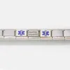 Link Bracelets Wholesale Composable 9mm Matte Emergency Signal Patient Hearing Impaired Alert Italian Charm Fit Zoppini Dropship