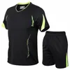 Löpuppsättningar 2 PCSSet Men's Tracksuit Gym Sport Fitness Jogging Men Passar Kläder som kör träning Sport Wear Tennis Track and Field Set 230508