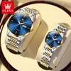 손목 시계 Taxau 커플 시계 패션 캐주얼 손목 시계 스테인레스 스틸 방수 기계식 시계 애호가의 시계 선물
