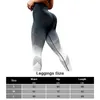 Leggings pour femmes évider pantalons de yoga dégradés femmes Leggings sans couture Gym collants d'entraînement taille haute maille Legging femmes pantalons de sport pour Fitness 230508