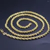 Chains Au750 Real 18K Yellow Gold Chain Necklace 50cm/20inch Stamp For Women 3mm Rope Link