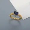 Clusterringen Luxe blauw stenen hart voor vrouwen Sliver kleuren paar wiet ring schattige vinger sieraden cadeau vriendin