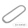 Ketens Cuban Link Chain for Men Iced Out Out Silver Gold Rapper kettingen Volledige Miami ketting bling diamant hiphop sieraden choker hipl868