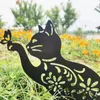 Garden Decorations Outdoor Kitten Acrylic Statue Peg 2d Figure Ground Insert Decor For Yard Gift Manor Lawn Black Decoration F8w8