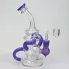 Pink Bule Recycler Hookah Bubbler Glass Bong Pipes Thick Oil Dab Rigs Water Pipe Smoking Accessory with 14mm Joint