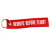 Remove Before Flight Luggage Tag Label key Embroidered Nice Canvas Specile Keychains Luggage Tags red in opp bag
