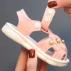 Sandali Sandali per bambini con fiocco carino Sandali estivi per bambini Scarpe da spiaggia solide per bambini piccoli Sandali morbidi e comodi per bambina