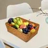 Dinnerware Sets Indoor Bread Container Basket Lid Decorative Storage Handmade Baskets Woven Wicker Makeup Brush Serving Bowl