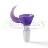 BERACKY 14mm 18mm Manlig glasskål med Horn Heady Glass Bowl Tobacco Bowls Bong Bowl Piece Rökningstillbehör för glasvattenrör oljeriggar