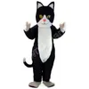 Erwachsene Größe Schwarz weißer Katzen Maskottchen Kostüme Cartoon Charakter Outfit Anzug Weihnachtsfeier Party -Outfit Erwachsener Größe Werbewerbung Kleidungsstücke