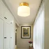 Plafonniers Simple Moderne Balcon Plein Cuivre Style Américain Personnalité Créative Maison Entrée Couloir Allée E27 Lampe